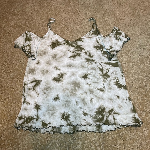 American Eagle Soft&Sexy Small Green/White Tie Dye Tank Top - Picture 5 of 8